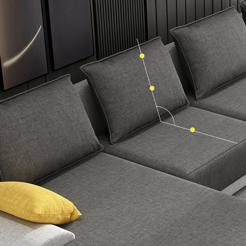 Contemporary Loose Back Removable Cushions Sofa with Reversible Chaise