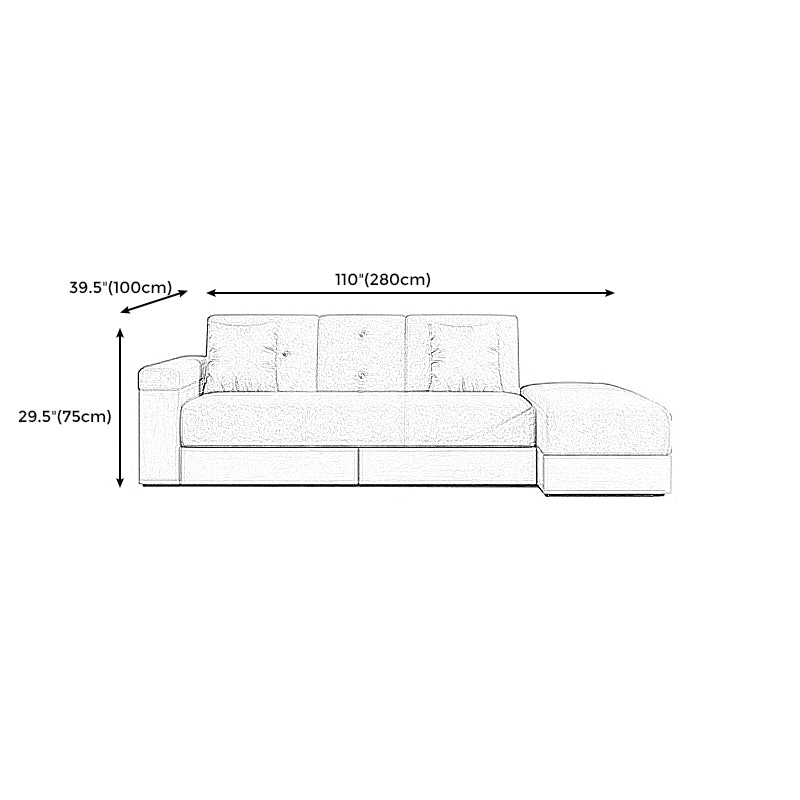 Contemporary Fabric Convertible Sofa Bed 29.53"High Pillow Top Arm Sofa Bed with Storage