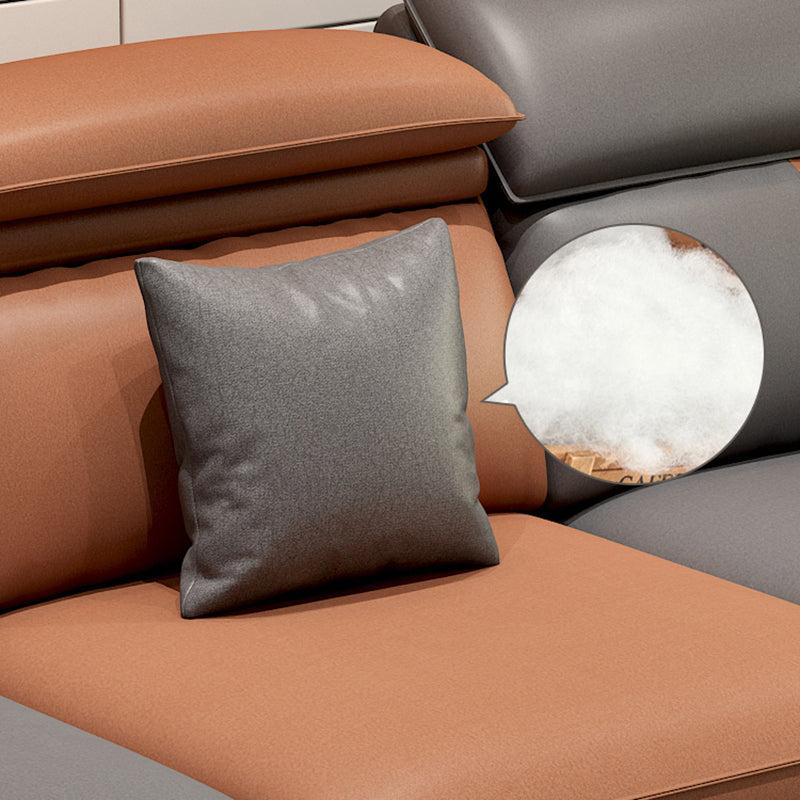 Modern Pillow Top Arm Sofa with Adjustable Bolster Pillows and Storage Bag