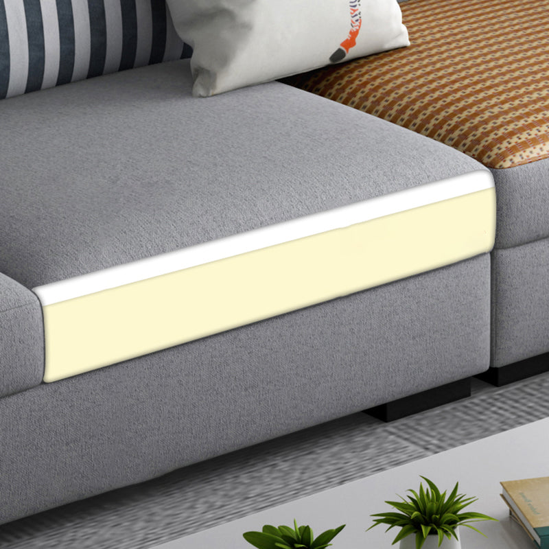 34.6"H Modern Linen/Faux Leather Square Arm Sofa& Chaise Lounge for Living Room