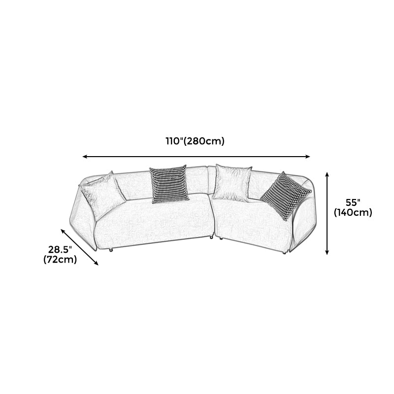 28,3 "Leinen/Mikrofaser/Faux Leder Quadrat -Arm -Sofa & Chaise Lounge für Wohnzimmer