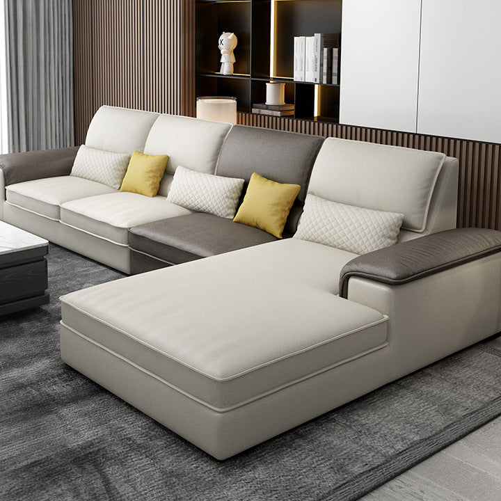 Assembled 3-seater Sofa and Chaise Recessed Arm Settee Furniture