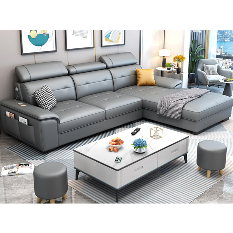 Waterproof Linen Pillow Top Arm Sofa with Adjustable Bolster Pillows and Storage Bag