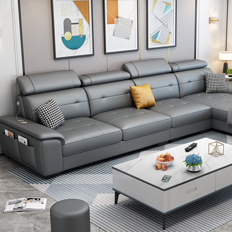 Waterproof Linen Pillow Top Arm Sofa with Adjustable Bolster Pillows and Storage Bag