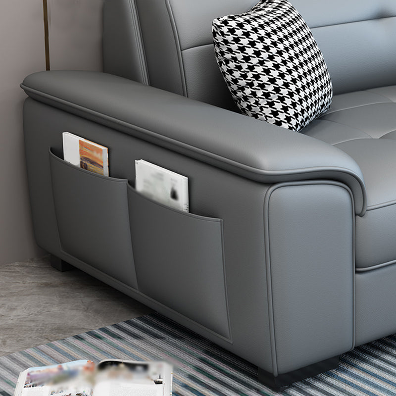 Waterproof Linen Pillow Top Arm Sofa with Adjustable Bolster Pillows and Storage Bag