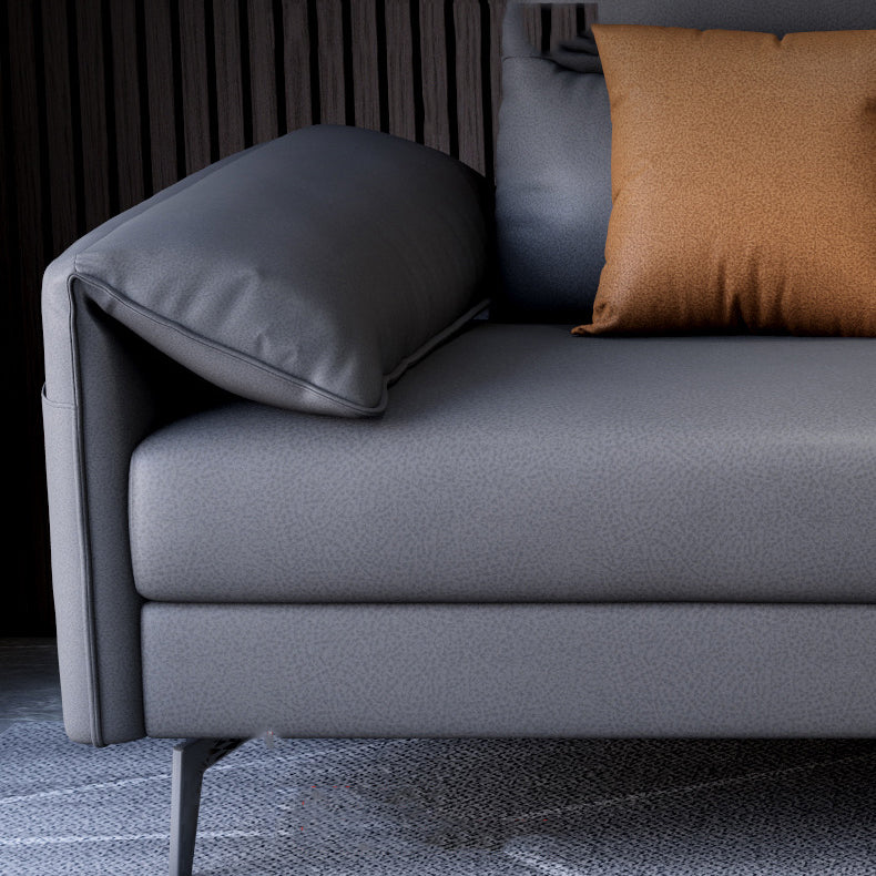 Contemporary Pillow Top Arm Modular Sofa and Chaise with 4 Pillows