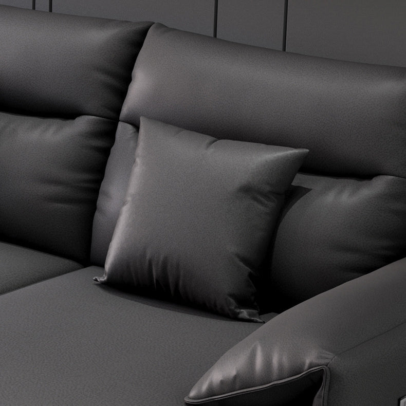 Contemporary Pillow Top Arm Modular Sofa and Chaise with 4 Pillows