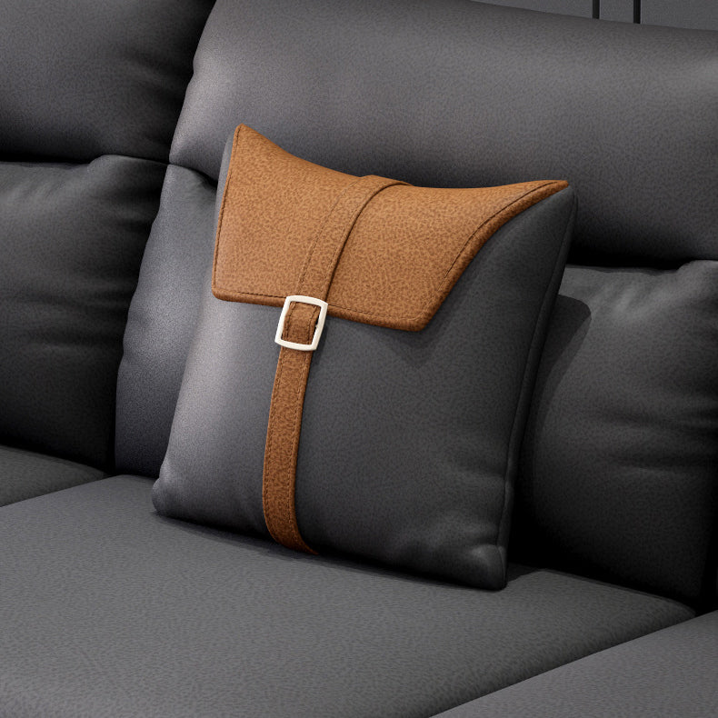 Contemporary Pillow Top Arm Modular Sofa and Chaise with 4 Pillows