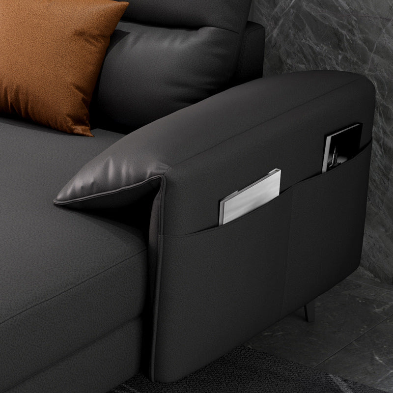 Contemporary Pillow Top Arm Modular Sofa and Chaise with 4 Pillows