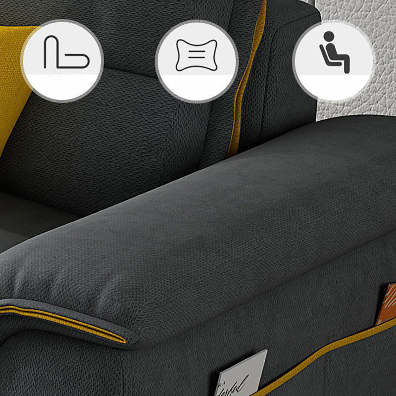 Contemporary Reversible Chaise Sofa with Removable Cushions Slipcovered Sofa