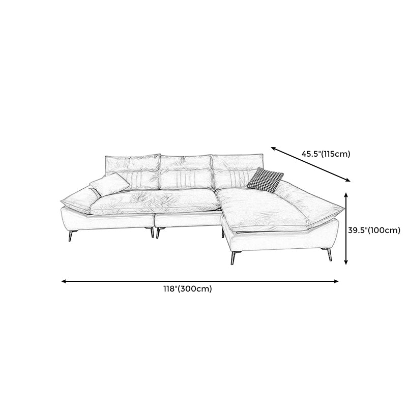 Contemporary Cushions Sofa 39.37"High Flared Arm Stain Resistant Sofa