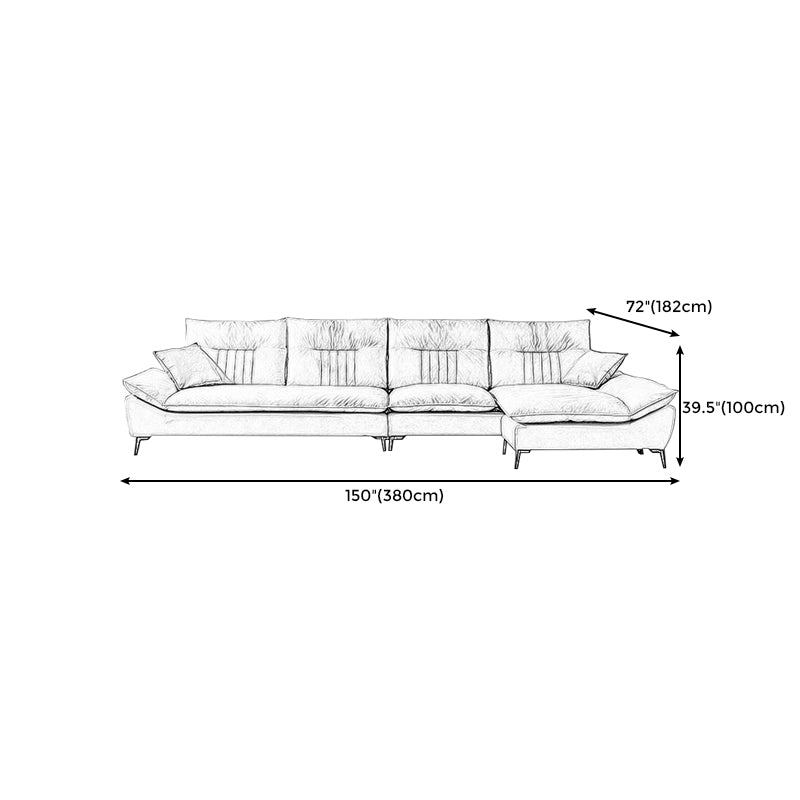 Contemporary Cushions Sofa 39.37"High Flared Arm Stain Resistant Sofa