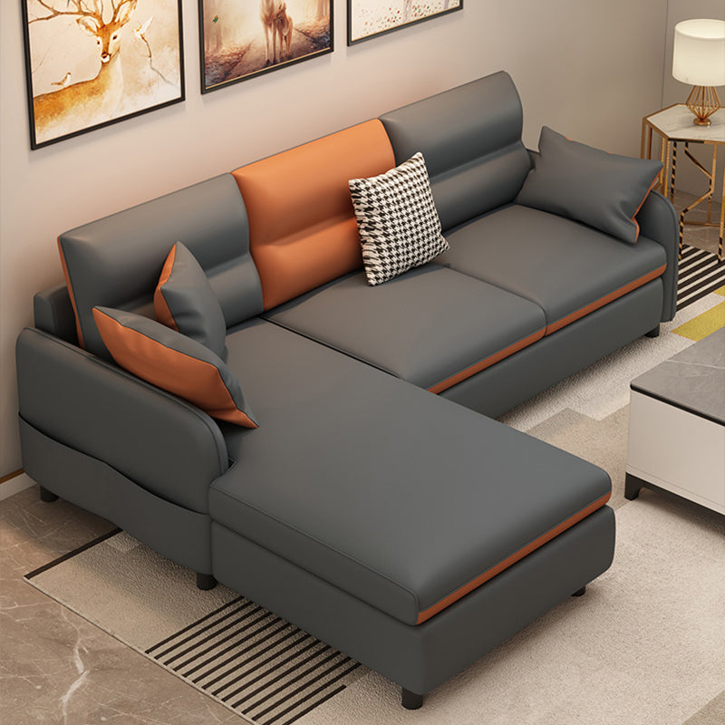 102.36" D x 62.99" W x 29.52" H Stain Resistant Faux Leather Square Arm Sofa