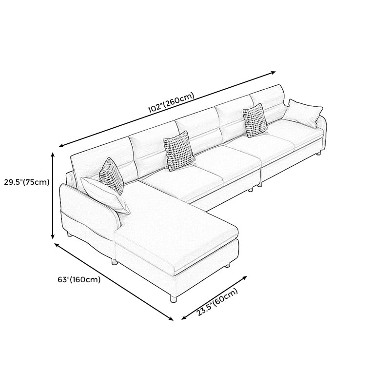 102.36" D x 62.99" W x 29.52" H Stain Resistant Faux Leather Square Arm Sofa
