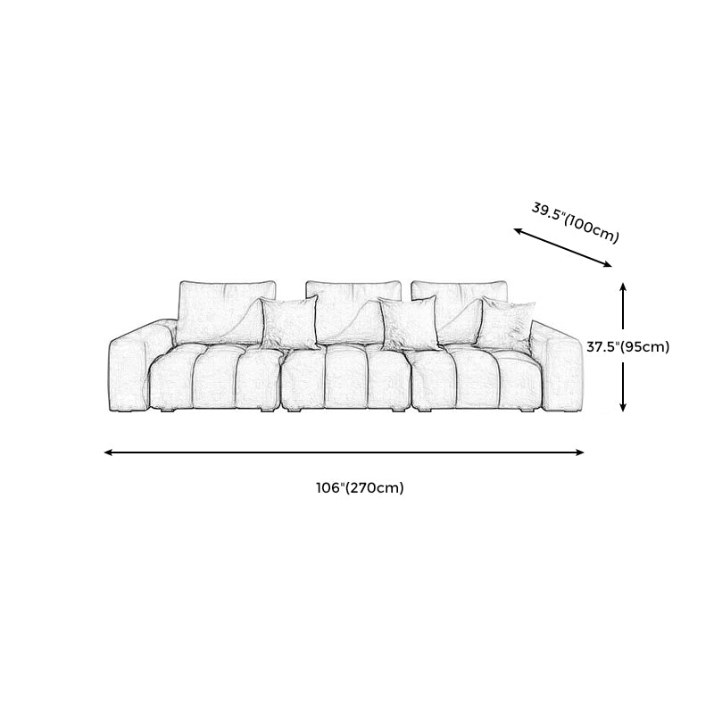 American Traditional Faux Leather Cushions Sectionals 37.4"High Square Arm Sofa,Dark Brown