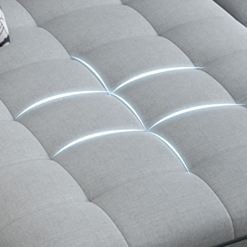 Modern Pillow Top Arm Sofa with Storage Bag Adjustable Backrest Sofa for Living Room