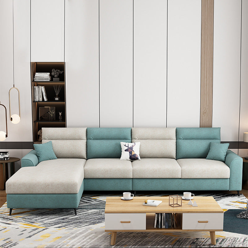 Modular Sewn Pillow Back Bench Seating Recessed Arm Assembled Settee Furniture