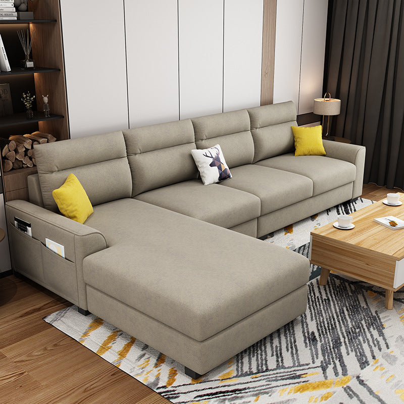 Modular Sewn Pillow Back Bench Seating Recessed Arm Assembled Settee Furniture