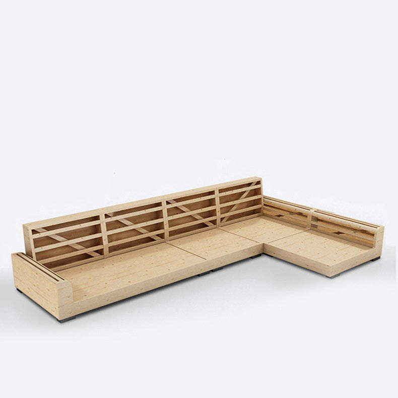 Modular Sewn Pillow Back Bench Seating Recessed Arm Assembled Settee Furniture