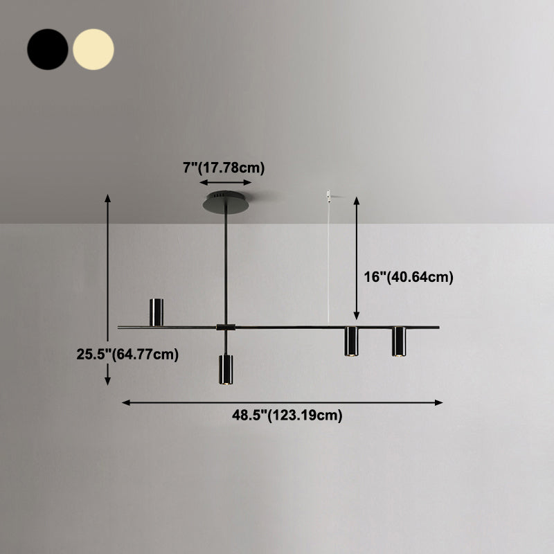 Luci a sospensione contemporanea Luci dell'isola cilindri Metal per l'isola della cucina