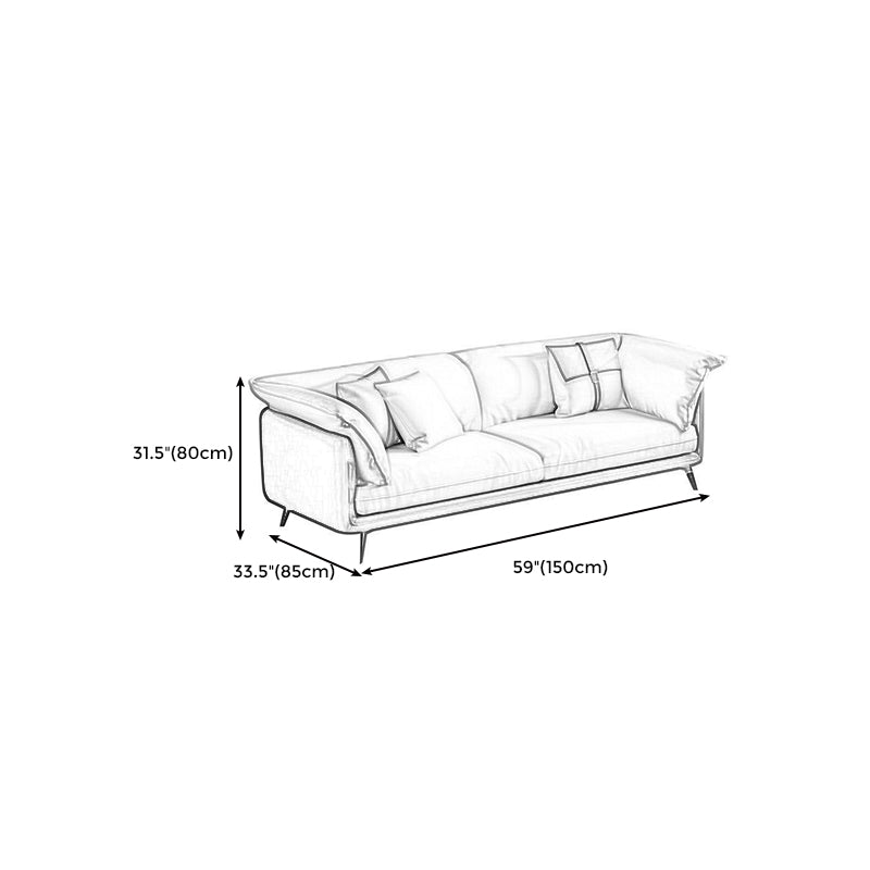 Square Arm Sofa Pillow Top Sofa with Multiple Cushions for Living Room and Apartment