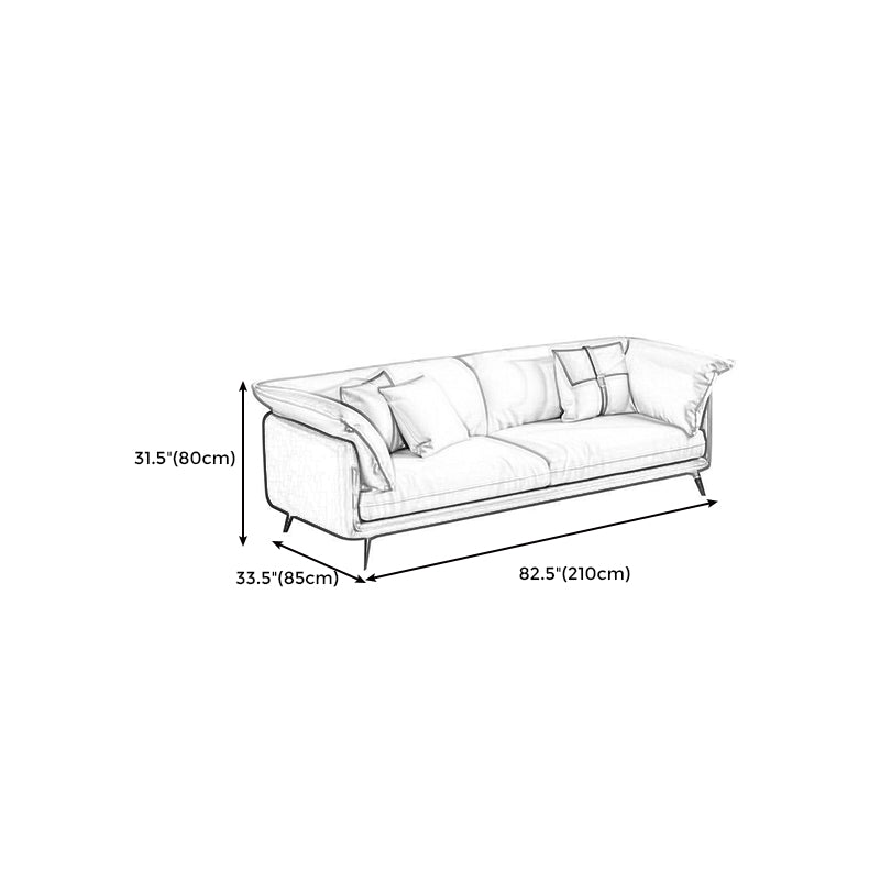 Square Arm Sofa Pillow Top Sofa with Multiple Cushions for Living Room and Apartment