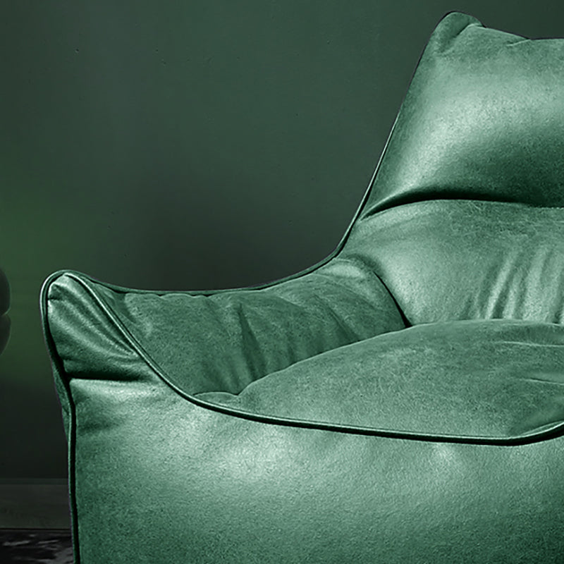 Contemporary Faux Leather Pillow Top Arm Sofa Sewn Pillow Back Sofa for Living Room