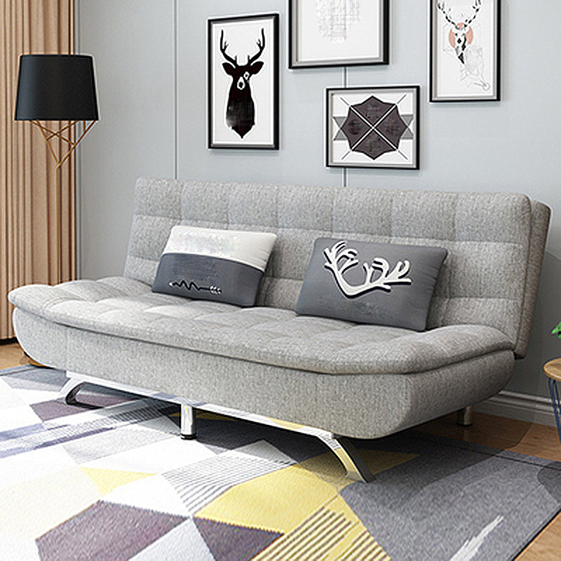 Hair Pin Legs Biscuit Back Armless Sofa with Slipcover for Living Room