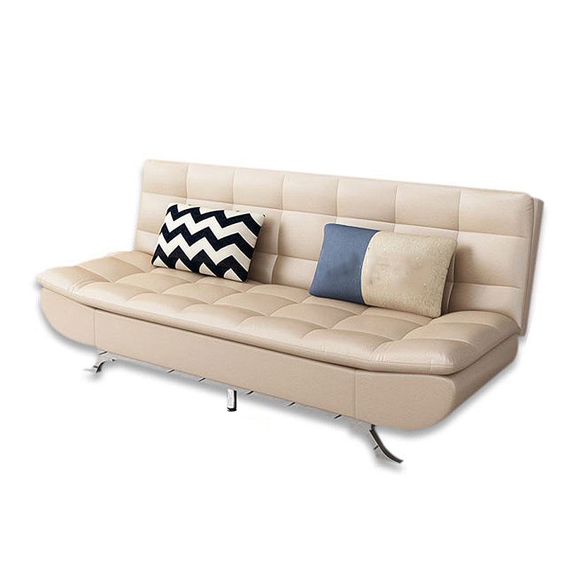 Hair Pin Legs Biscuit Back Armless Sofa with Slipcover for Living Room