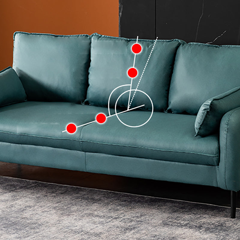 Faux Leather Cushions Sofa 3-Seat Contemporary 30.7" High Sofa