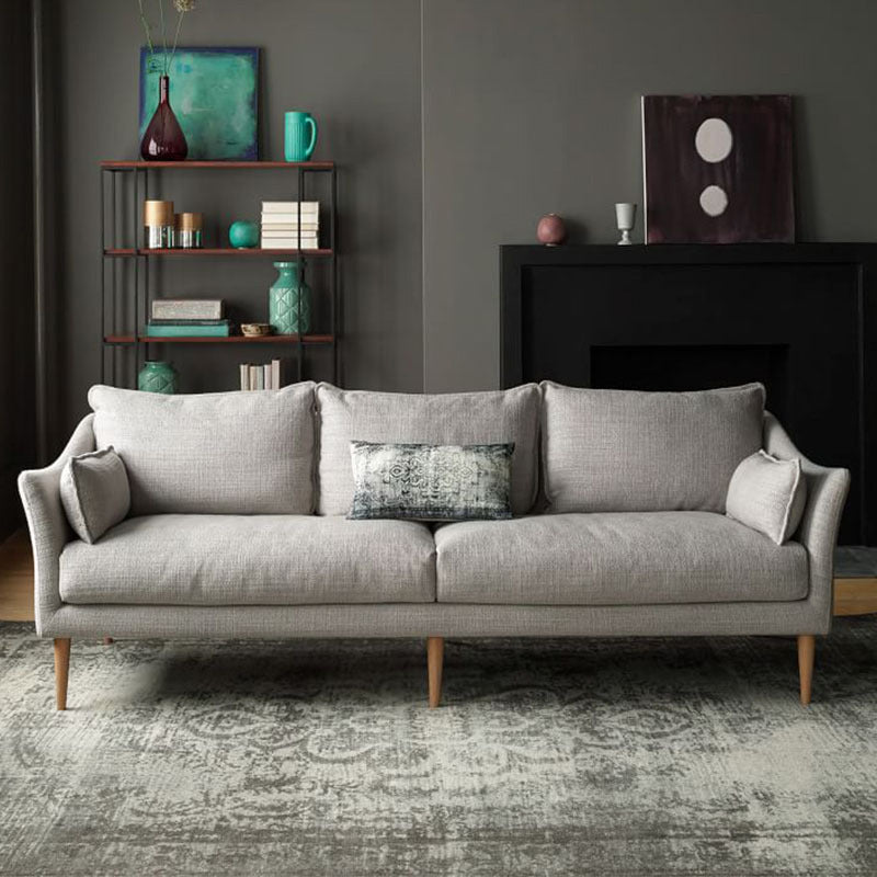 Standard Cushions Settee Furniture Modern Square Arm Loveseat in Grey