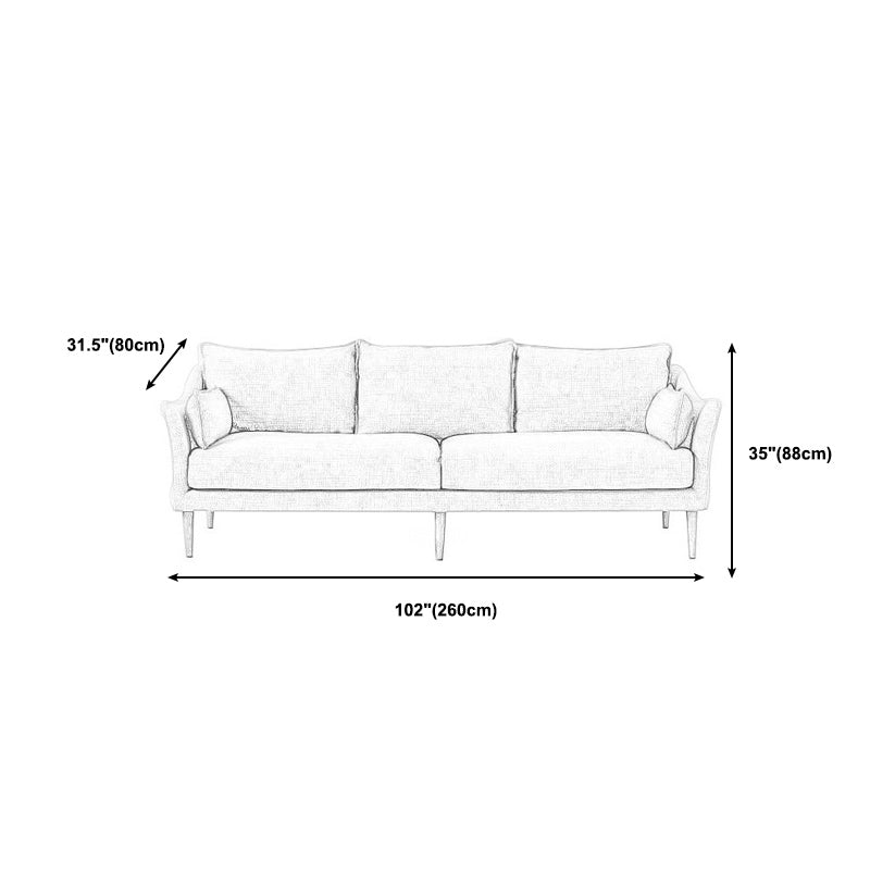 Standard Cushions Settee Furniture Modern Square Arm Loveseat in Grey