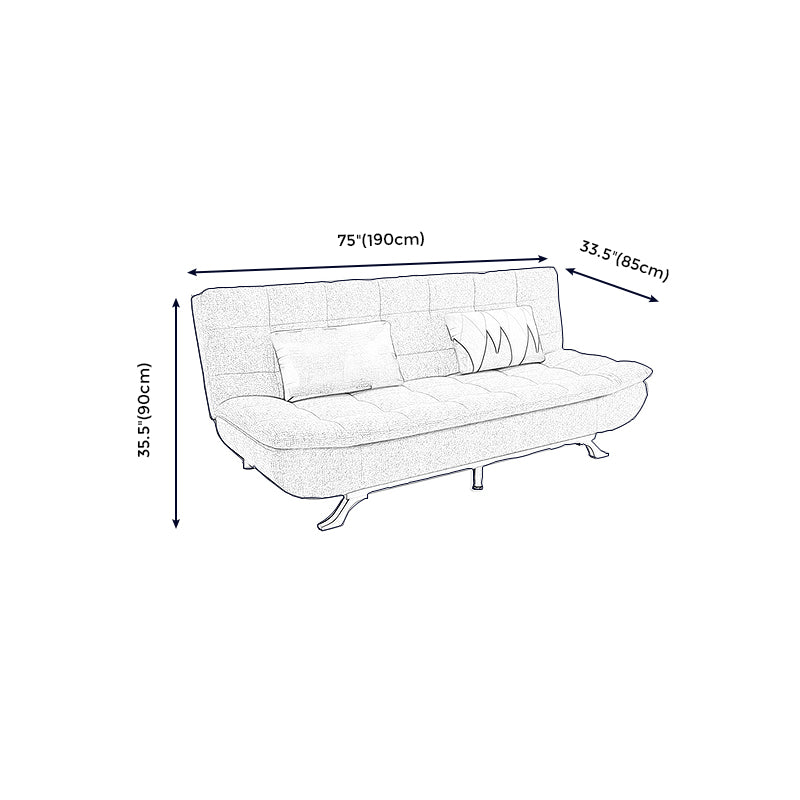 74.80" W √ó 33.46" D √ó 35.43" H Biscuit Back Armless Sofa with Convertible