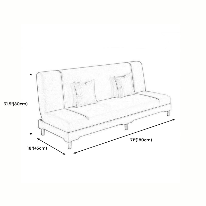 Scandinavian Convertible Sleeper Sofa 31.5" High Armless Settee