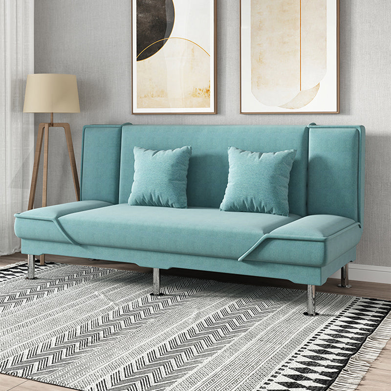 Armless Settee with Cotton Blend 19.68" W Convertible Sleeper Sofa for Living Room