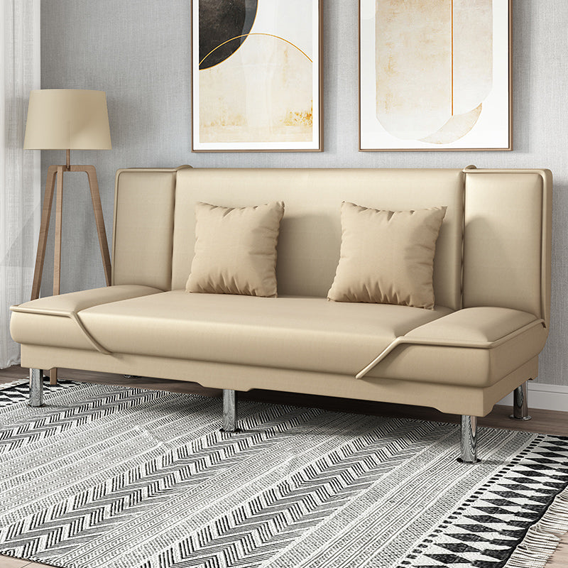 Armless Settee with Cotton Blend 19.68" W Convertible Sleeper Sofa for Living Room