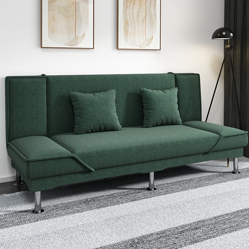 Armless Settee with Cotton Blend 19.68" W Convertible Sleeper Sofa for Living Room