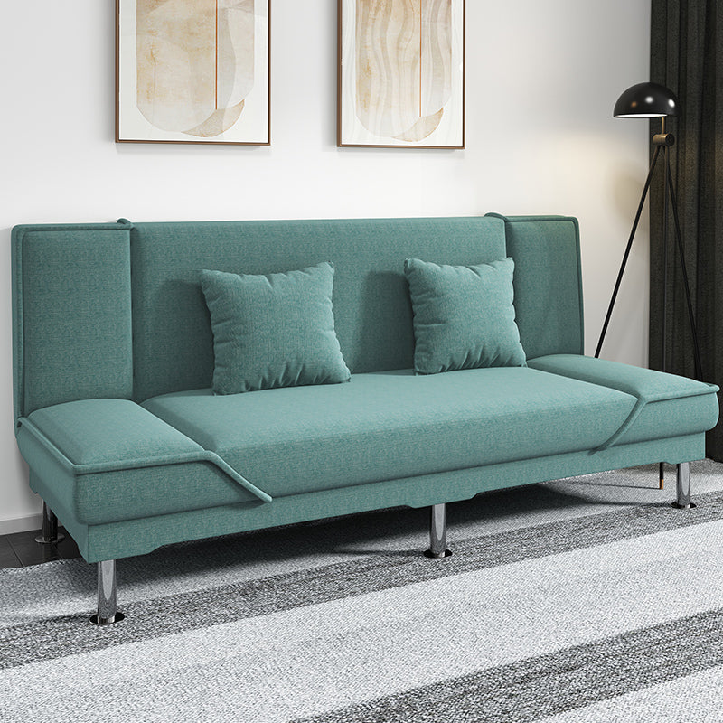 Armless Settee with Cotton Blend 19.68" W Convertible Sleeper Sofa for Living Room
