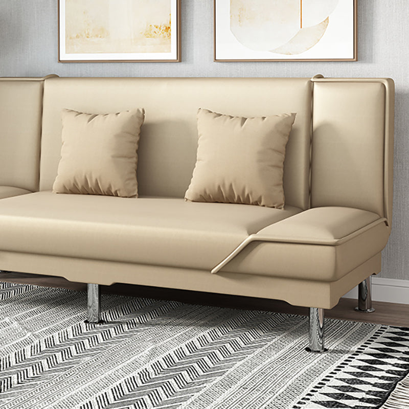 Armless Settee with Cotton Blend 19.68" W Convertible Sleeper Sofa for Living Room