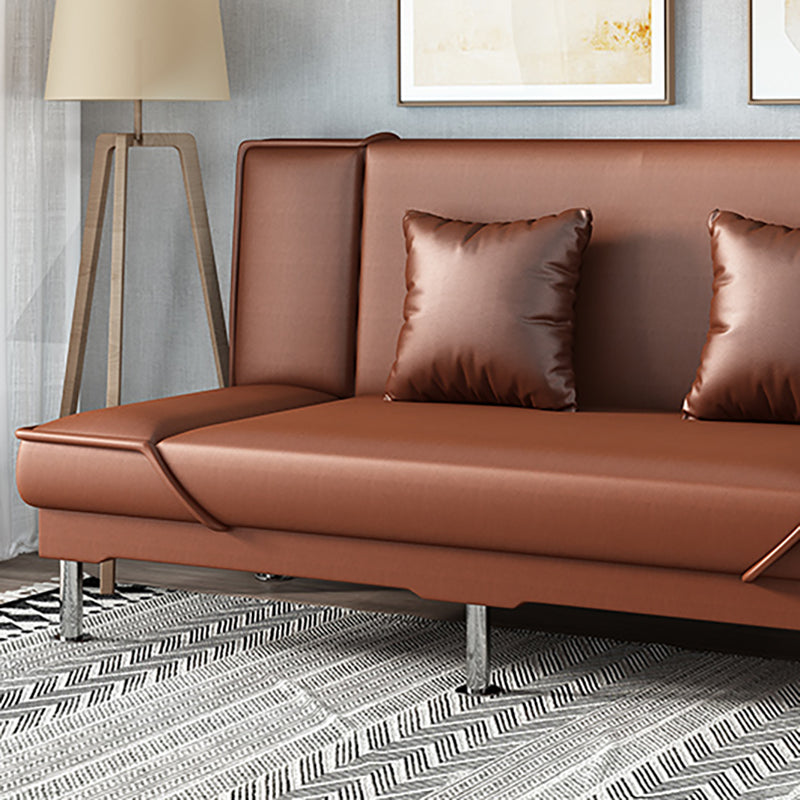 Armless Settee with Cotton Blend 19.68" W Convertible Sleeper Sofa for Living Room