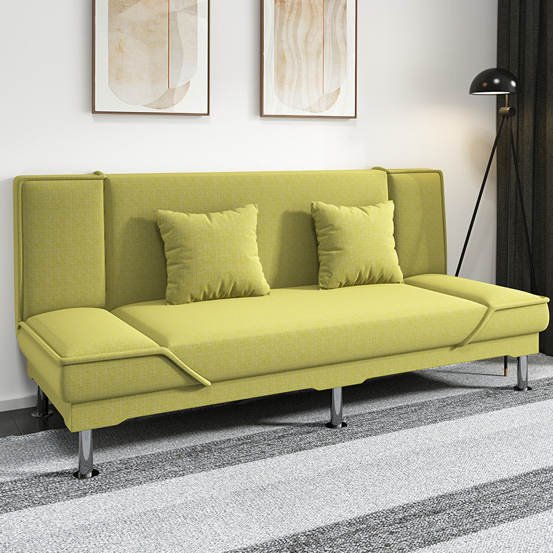 Armless Settee with Cotton Blend 19.68" W Convertible Sleeper Sofa for Living Room