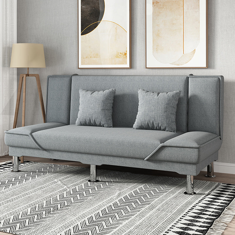 Armless Settee with Cotton Blend 19.68" W Convertible Sleeper Sofa for Living Room