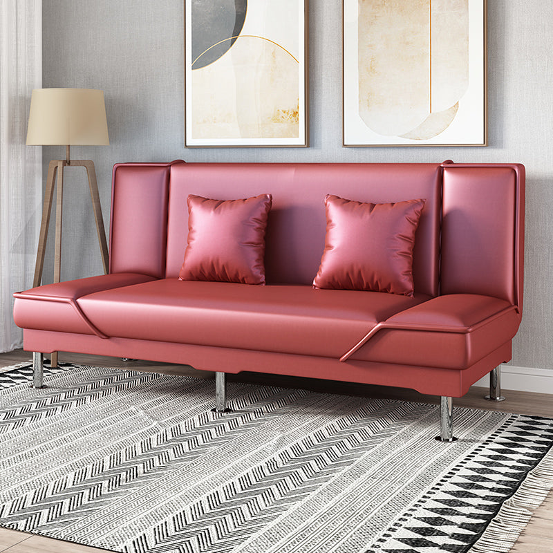 Armless Settee with Cotton Blend 19.68" W Convertible Sleeper Sofa for Living Room