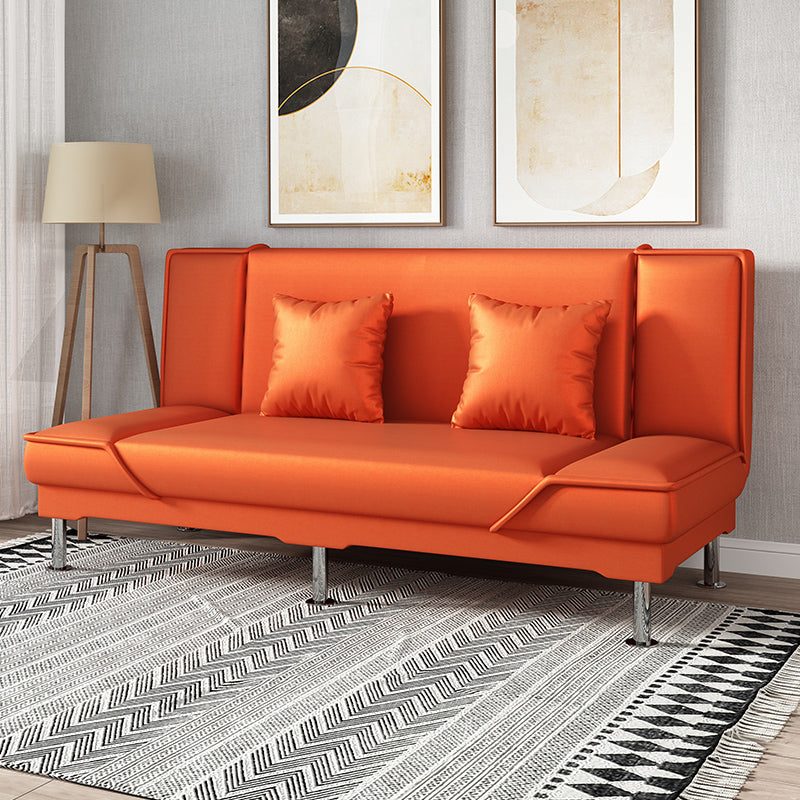 Armless Settee with Cotton Blend 19.68" W Convertible Sleeper Sofa for Living Room