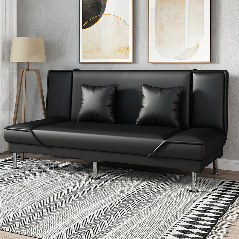Armless Settee with Cotton Blend 19.68" W Convertible Sleeper Sofa for Living Room