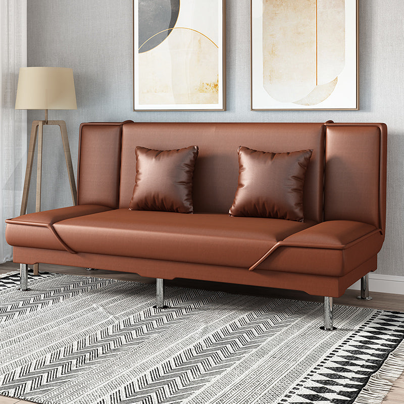 Armless Settee with Cotton Blend 19.68" W Convertible Sleeper Sofa for Living Room