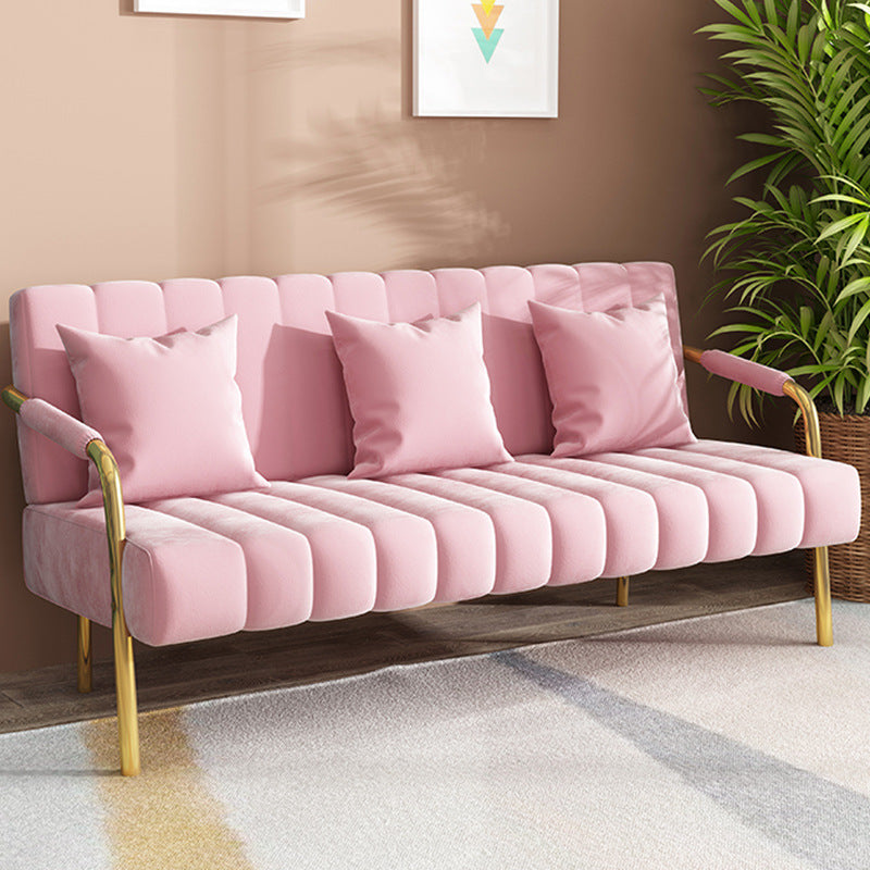 Modern Standard Metal Legs Sofa Macaroon Fabric Sofa for Apartment