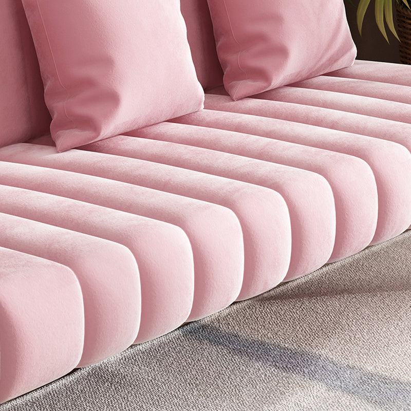Modern Standard Metal Legs Sofa Macaroon Fabric Sofa for Apartment