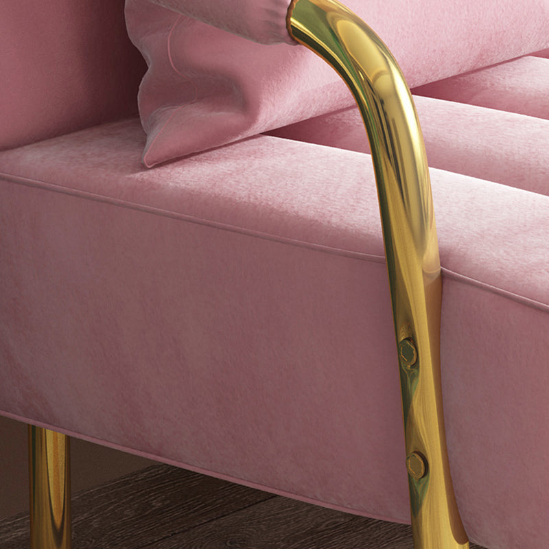 Modern Standard Metal Legs Sofa Macaroon Fabric Sofa for Apartment