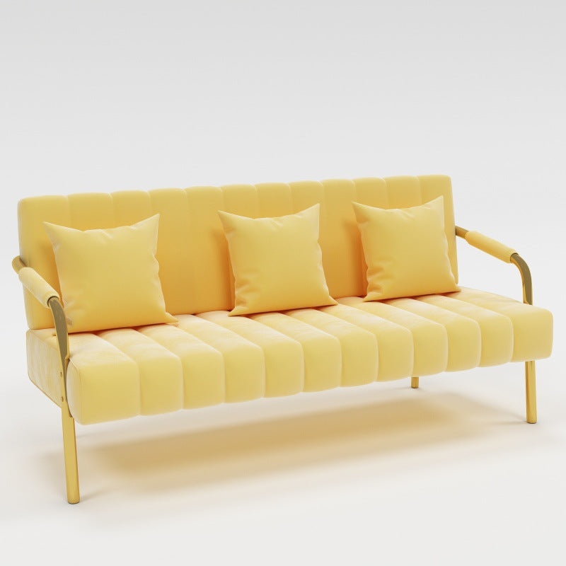 Modern Standard Metal Legs Sofa Macaroon Fabric Sofa for Apartment